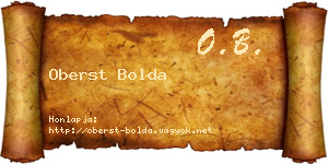 Oberst Bolda névjegykártya